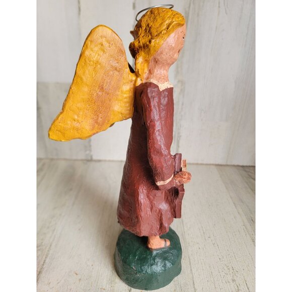 Folk art angel cherub statue primitive memories star religious Xmas figure decor - Picture 4 of 9